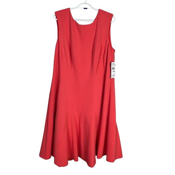 Studio One New York Plus Size Dress 20W Melon Fit & Flare Sleeveless Lined NWT - Picture 1 of 9